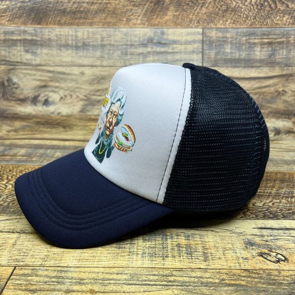 Where's The Beef Mens Trucker Hat Navy Snapback 1984 Wendy's Advertisement Cap - Picture 4 of 8